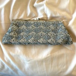 Silver Beaded Clutch